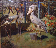 Eugen Osswald, 1879-1960,
Abu Markub, im Cairoer Zoo, 1914,
Öl/Lwd. 60x70 cm