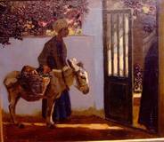 Eugen Osswald, 1879-1960,
Der Gemüsemann, Cairo 1914,
Öl/Lwd., 60x70 cm
