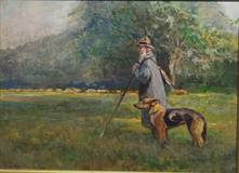 Eugen Osswald, 1879-1960
Schäfer mit Hund,
Öl/Lwd., 40x50 cm