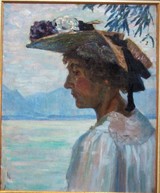 Hans Hammer, 1878-1917,
Frauenportrait,
Öl/Lwd., 61x50 cm,
Malfreund von Leo Putz
